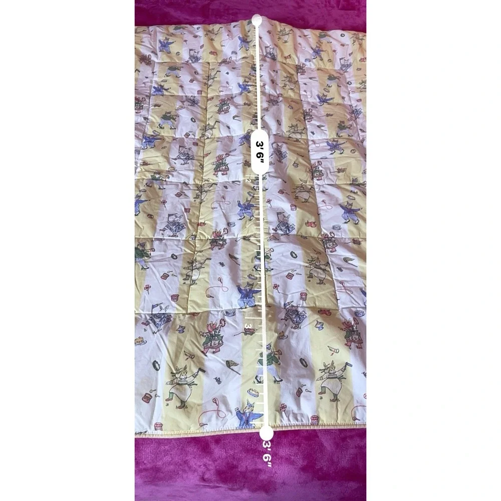 Laura Ashley Mother & Child Crib Rabbits Yellow‎ / White Comforter 35
